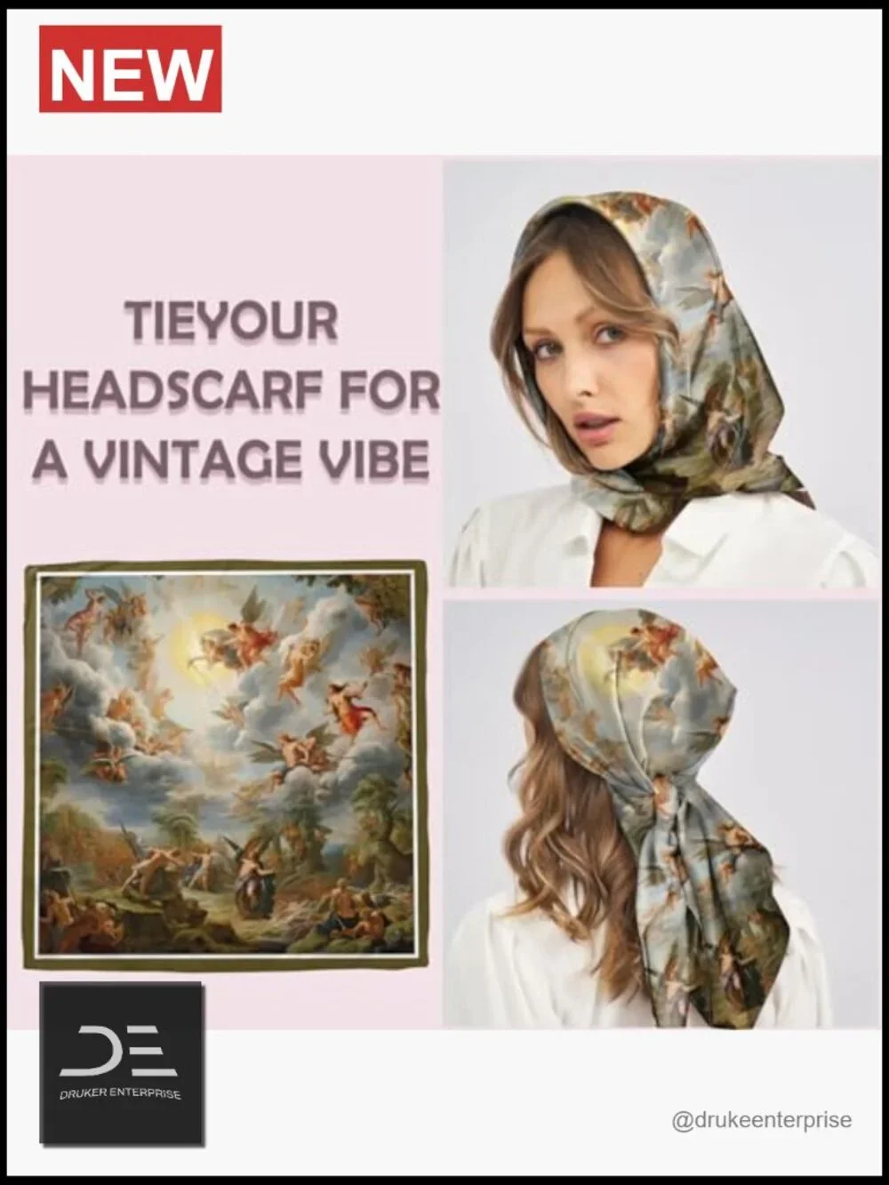 Large Square Satin Head Wrap Scarf 27.5 Inches Lightweight Fashion